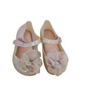 Mini Melissa Ultras Girls‎ Mary Jane Jelly Shoes With Flowers Size 7